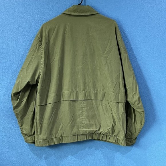 London Fog Green Windbreaker Style Full Zip Jacket Button Overlay Men Size Large - Picture 2 of 16